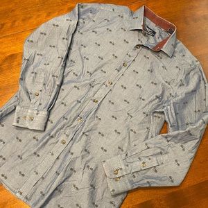 Bar III Slim Fit Long Sleeve Button Down Carnaby Collection